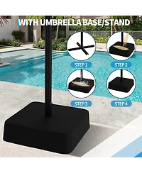 homfan Outdoor Patio Umbrella 15ft x 9ft, Manual Tilting Canopy for Garden or Table (Base Not Included)
