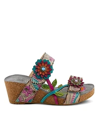 L'Artiste Women's Spring Step Moai Slide with Leather Upper