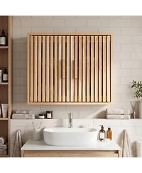 Costway Bathroom Wall Cabinet, Wall Mounted Medicine Cabinet , Adjustable Shelves