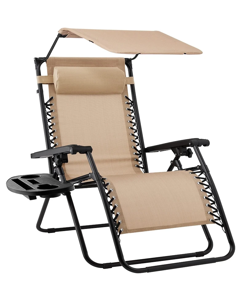 Aofar Zero Gravity Recliner Patio Chair with Shade Tray