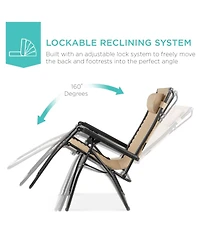 Aofar Zero Gravity Recliner Patio Chair with Shade Tray