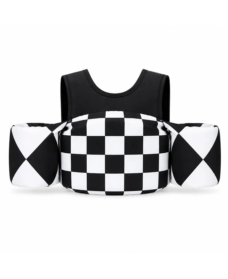 Aofar Kidsco Swim Vest Puddle Jumper Float Aid Shoulder Straps Arm Wings Checkerboard 2-6 Years