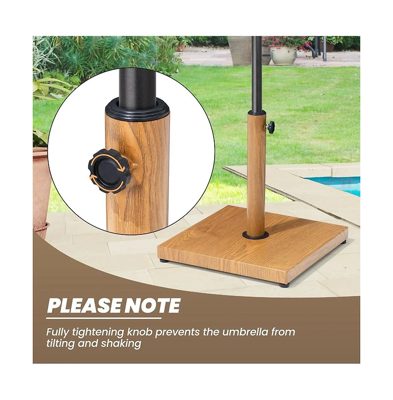 Pellebant Umbrella Base Holder Square Weighted Stand for Outdoor Market Umbrella, Cement Concrete Steel