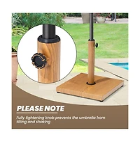 Pellebant Umbrella Base Holder Square Weighted Stand for Outdoor Market Umbrella, Cement Concrete Steel