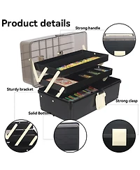 Xdovet 3-Tier Portable Plastic Craft Storage Box with Handle