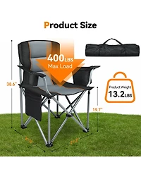 Aofar 2pack Camping Chairs Oversized Heavy Duty Padded Folding Cooler