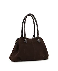 Patricia Nash Johanne Suede Zipper Medium Satchel Handbag