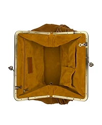 Patricia Nash Vivienne Suede Medium Kiss-Lock Frame Fringe Handbag