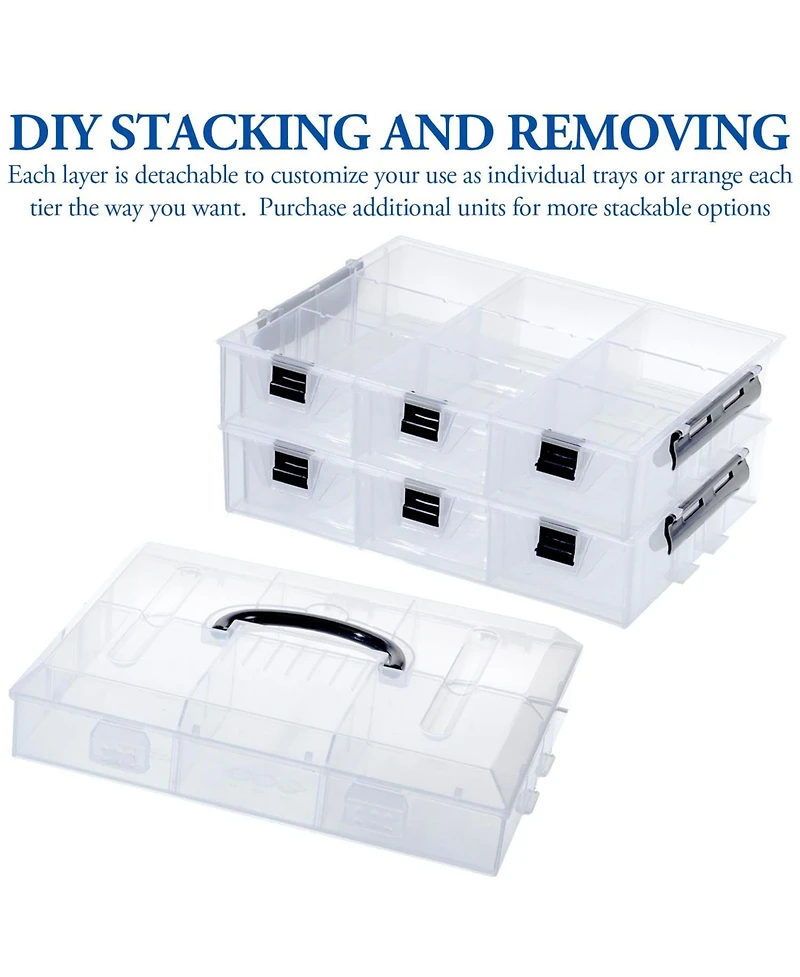 Xdovet Plastic StorBox Organizer Arts Crafts Sewing Supplies Case Accents Compartments Drawers Dividers