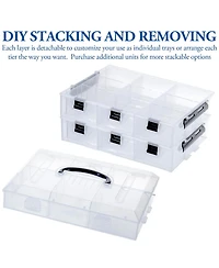 Xdovet Plastic StorBox Organizer Arts Crafts Sewing Supplies Case Accents Compartments Drawers Dividers