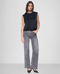 Dkny Women's Crinkle-Texture Chain-Neck Top