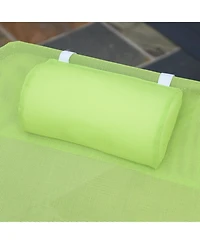 Yiortwo Outdoor Folding Chaise Lounge Chair with Reclining Back and Headrest