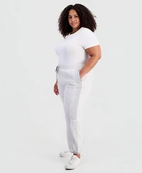 And Now This Plus Crochet High-Rise Fleece Jogger, Macy's Exclusive