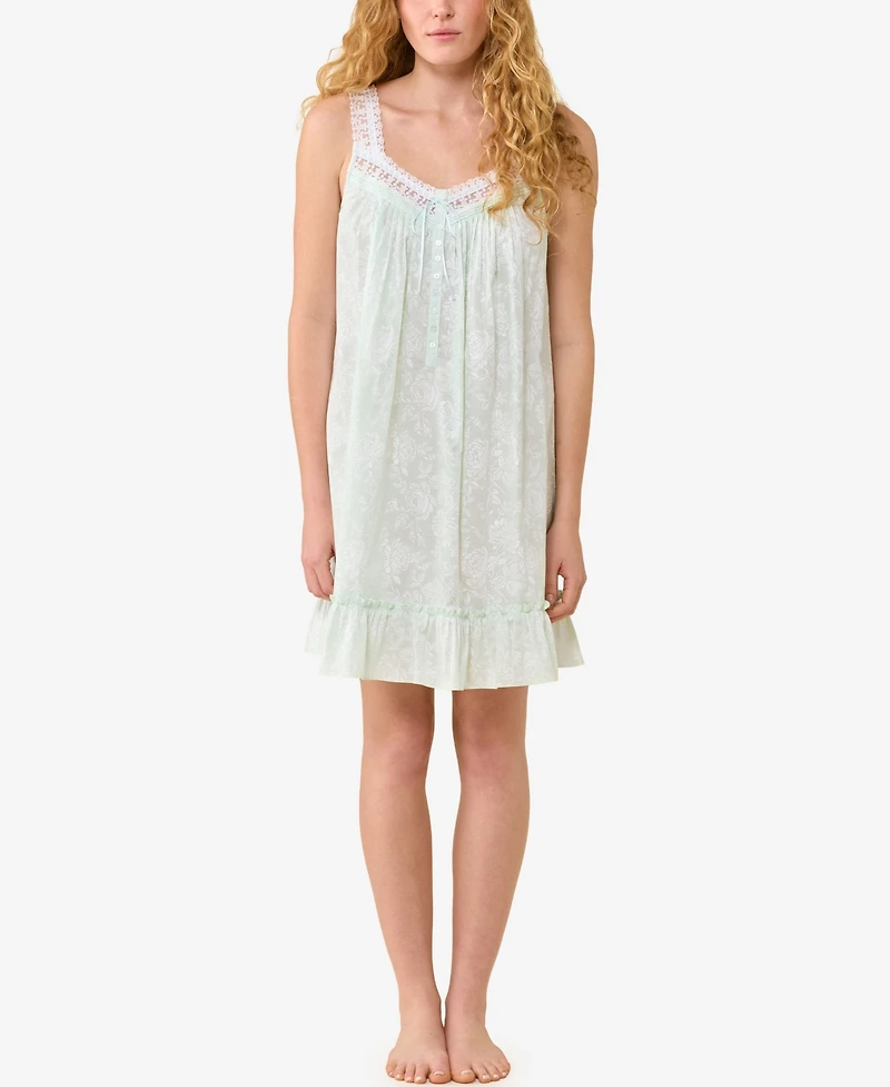 Eileen West Women's Sleeveless Cotton Woven Lawn Chemise