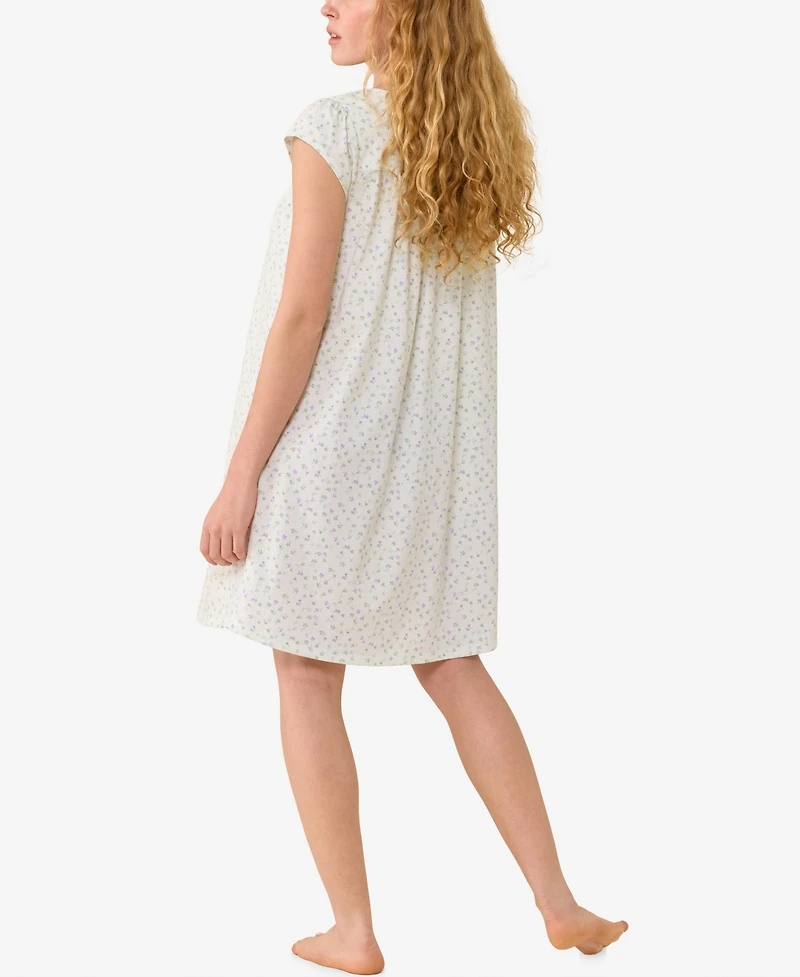 Eileen West Women's Cap-Sleeve Jersey Knit Short Nightgown