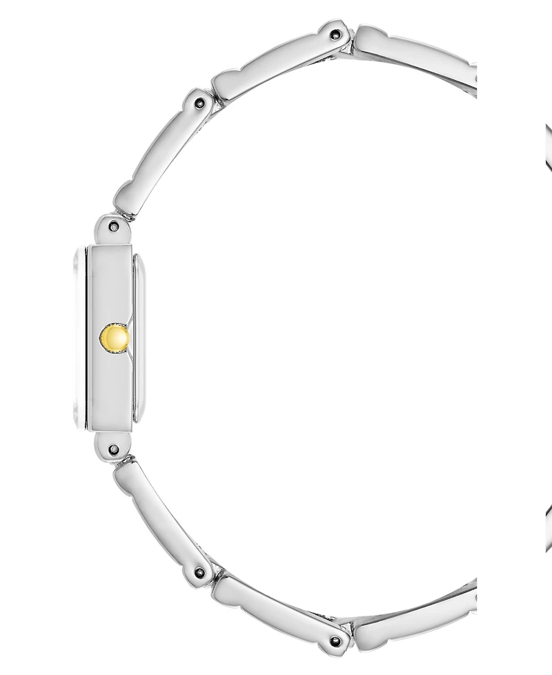 Anne Klein Women's Quartz Rectangle Two-Tone Alloy Metal Bracelet Watch 16mm x 20mm