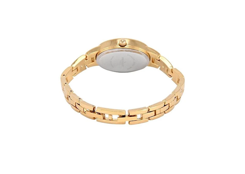 Peugeot Women's 14K -Plated Dial 30x25mm Oval Dial Link Bracelet Watch