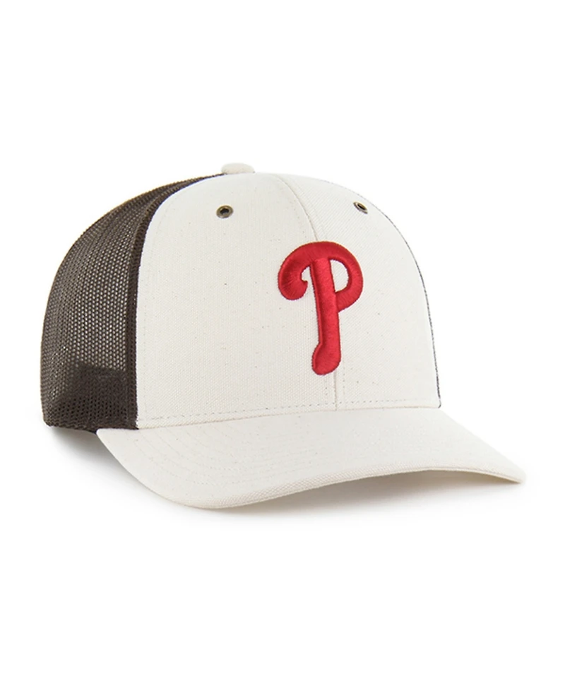 Carhartt x '47 Men's Natural/Brown Philadelphia Phillies Undyed Trucker Adjustable Hat