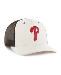 Carhartt x '47 Men's Natural/Brown Philadelphia Phillies Undyed Trucker Adjustable Hat