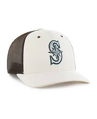 Carhartt x '47 Men's Natural/Brown Seattle Mariners Undyed Trucker Adjustable Hat