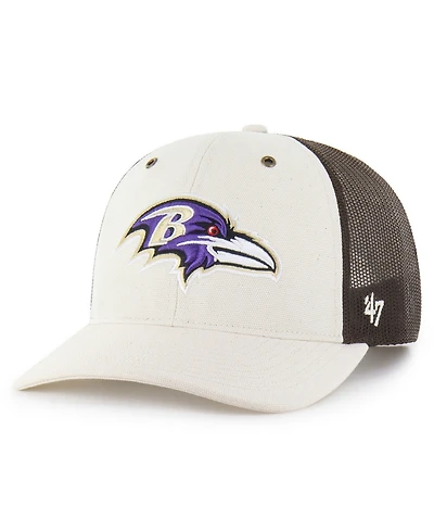 Carhartt x '47 Men's Natural/Brown Baltimore Ravens Undyed Trucker Adjustable Hat