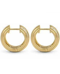 And Now This Crystal Gold-Tone Plated Hinged Hoop Earrings