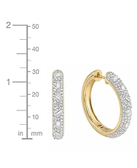 And Now This Crystal Composite Stone Hinged Hoop Earrings