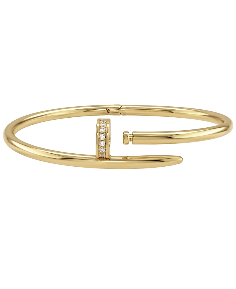 And Now This Cubic Zirconia Nail Head Coil Bangle Bracelet