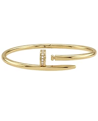 And Now This Cubic Zirconia Nail Head Coil Bangle Bracelet