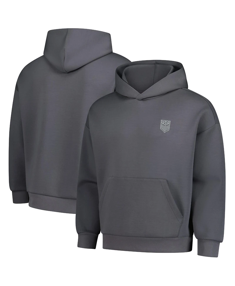 LevelWear Men's Gray Usmnt Luxe Signature Tri-Blend Pullover Hoodie