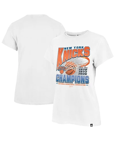'47 Brand Women's White New York Knicks Three-Time Nba Finals Champions Frankie T-Shirt