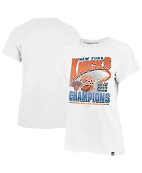 '47 Brand Women's White New York Knicks Three-Time Nba Finals Champions Frankie T-Shirt