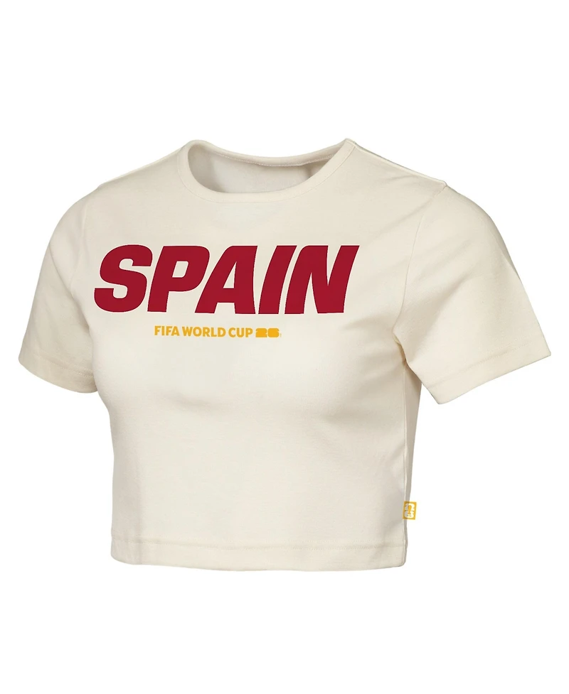 Outerstuff Women's Natural Spain Fifa World Cup 2026 Elote Squad Cropped T-Shirt