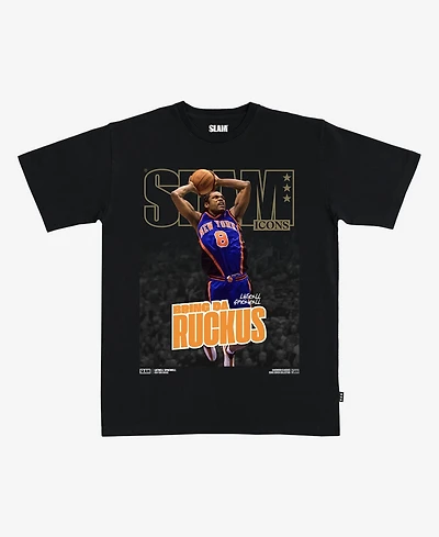 Slam Men's and Women's Latrell Sprewell Black New York Knicks Hardwood Classics Cover T-Shirt