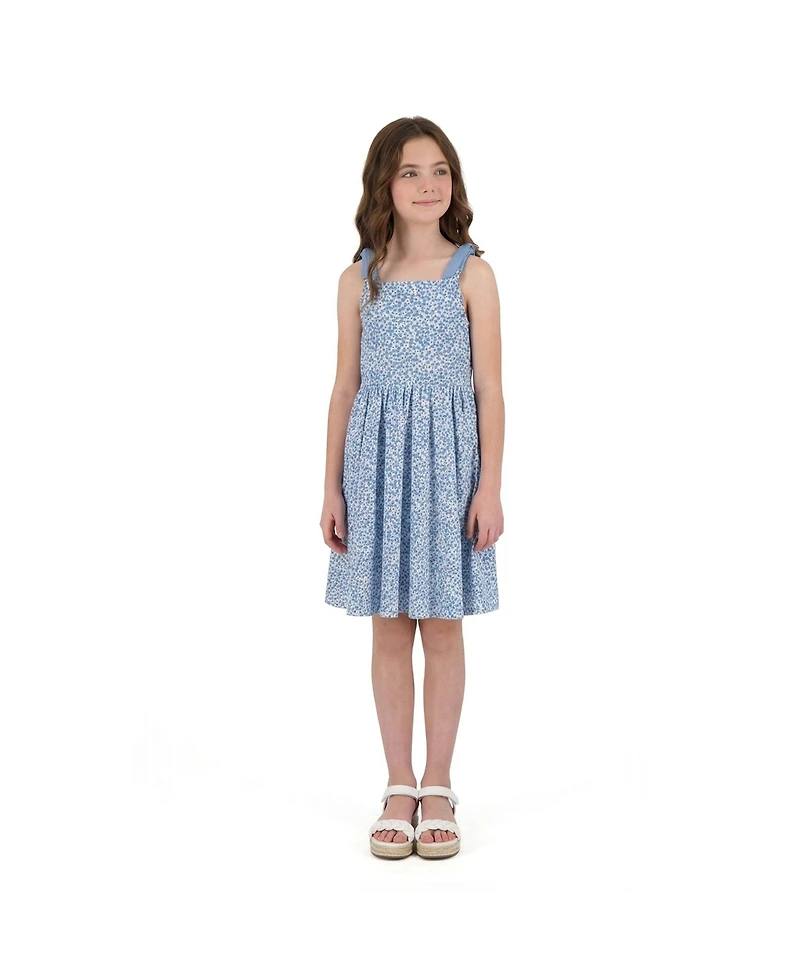 Andy & Evan Girls Floral Printed Dress With Back Cutout