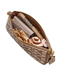 Coach Plaza Crystal Signature Jacquard Small Shoulder Handbag