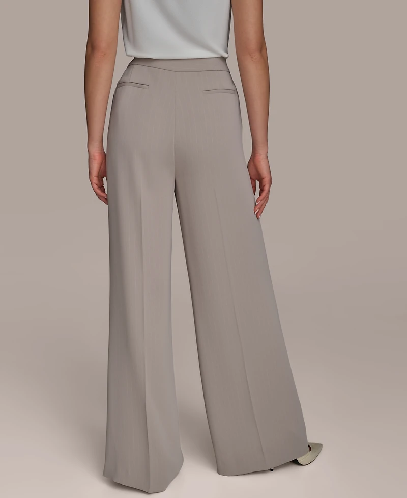 Donna Karan New York Petite Pinstripe Wide-Leg Pants