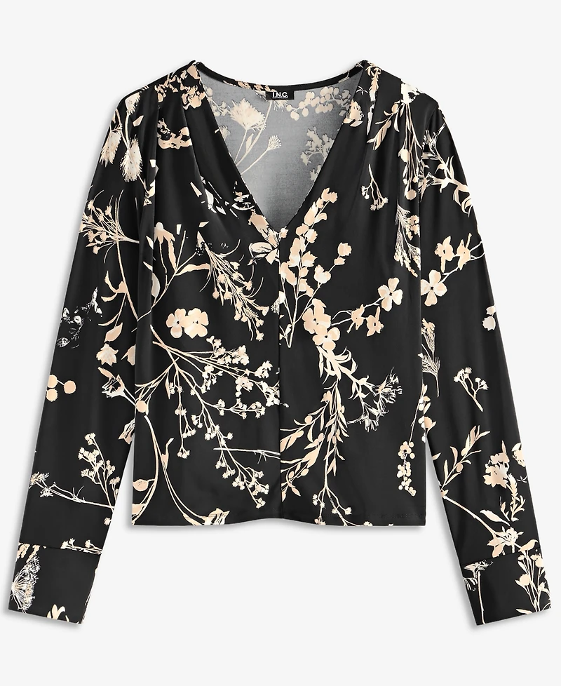 I.n.c. International Concepts Women's Floral Long-Sleeve Blouse, Macy's Exclusive
