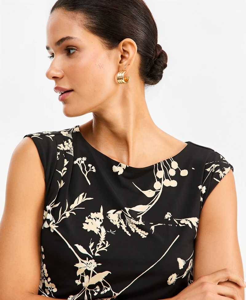 I.n.c. International Concepts Women's Floral-Print Boat-Neck Blouse, Macy's Exclusive