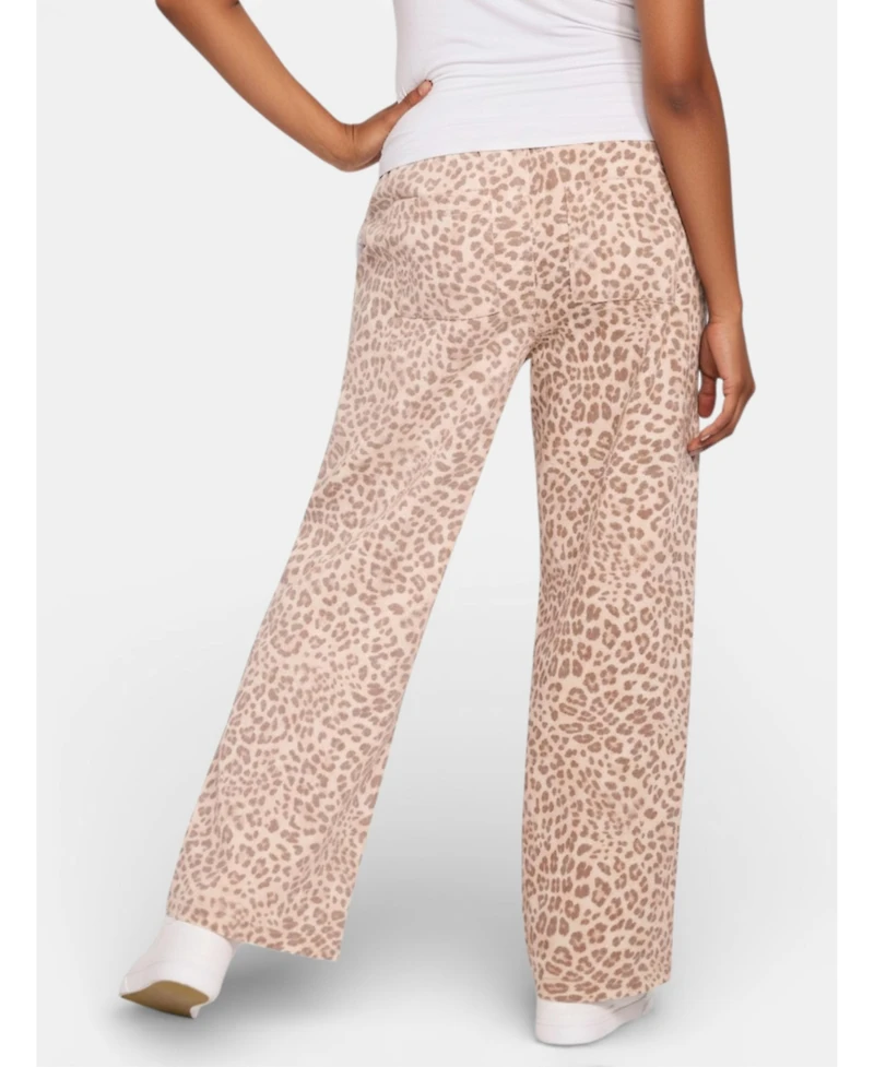 Motherhood Maternity Women's Under the Belly Tie Waist Denim Wide Leg Pant