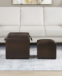 Convenience Concepts Designs4Comfort Park Avenue Single Ottoman with Stool and Reversible Tray