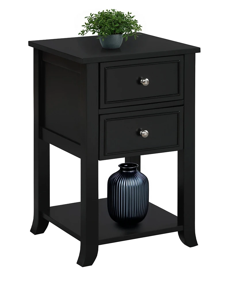 Convenience Concepts York Two-Drawer End Table with Shelf