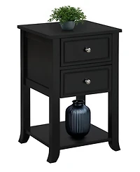 Convenience Concepts York Two-Drawer End Table with Shelf