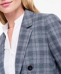 Jones New York Women's Plaid Notch Collar Jacket