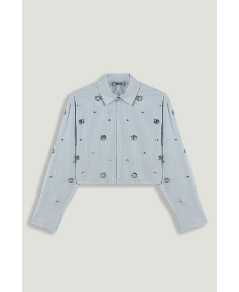 Nocturne Women's Stone Detail Crop Shirt