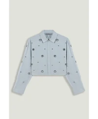 Nocturne Women's Stone Detail Crop Shirt