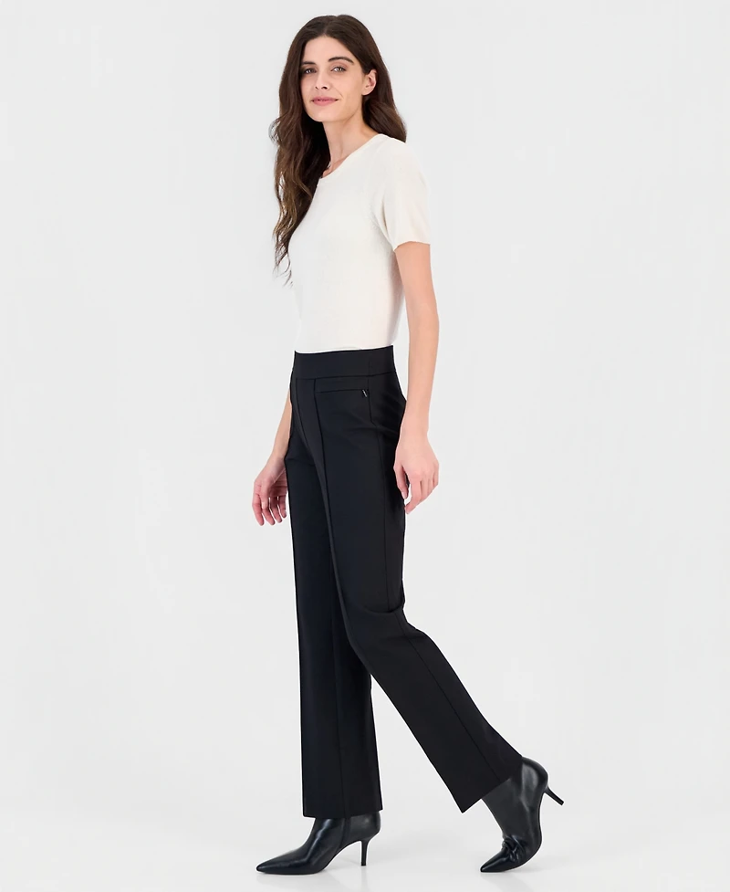 Kasper Petite Bootcut Zip-Pocket Pull-On Pants