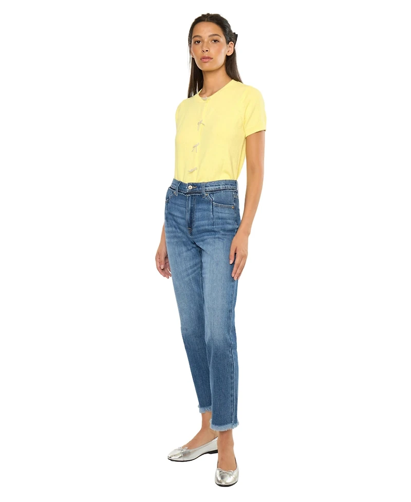 KanCan Women's Angelina High Rise Slim Straight Jeans
