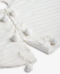Holiday Lane Opulence White with Pompom Tree Skirt, Macy's Exclusive