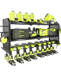 Xdovet Power Tool Organizer Wall Mount Metal Rack with Hooks and Shelves